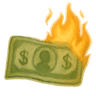 cash on fire