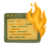 code on fire