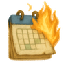 calendar on fire